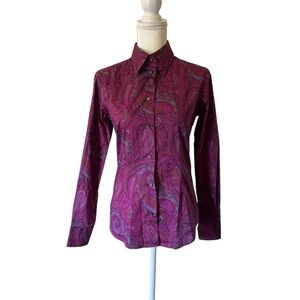 Etro Purple Paisley Button Down Shirt